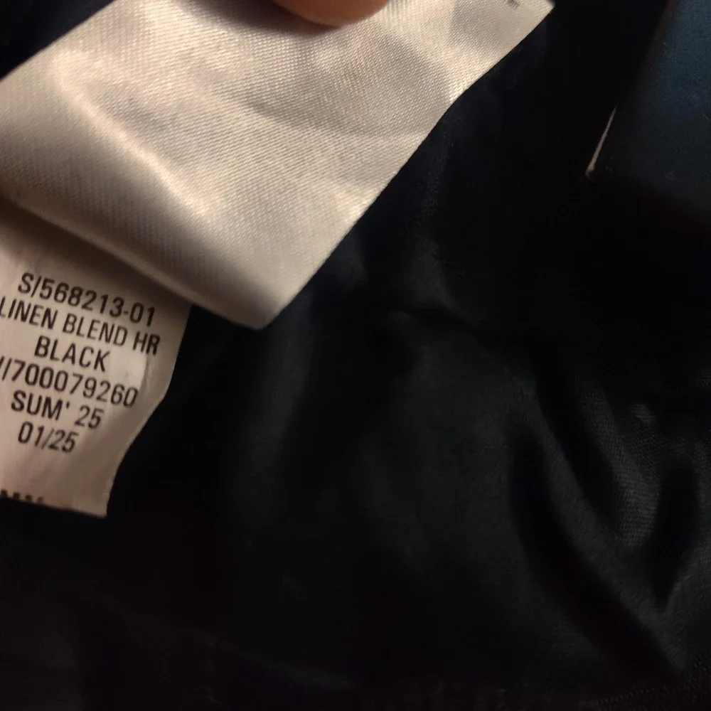 New Banana Republic Linen Blend Pants Medium Wide Leg Cropped Flowy Black Cruise